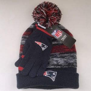 NFL New England Patriot Hat & Gloves Set, NWT